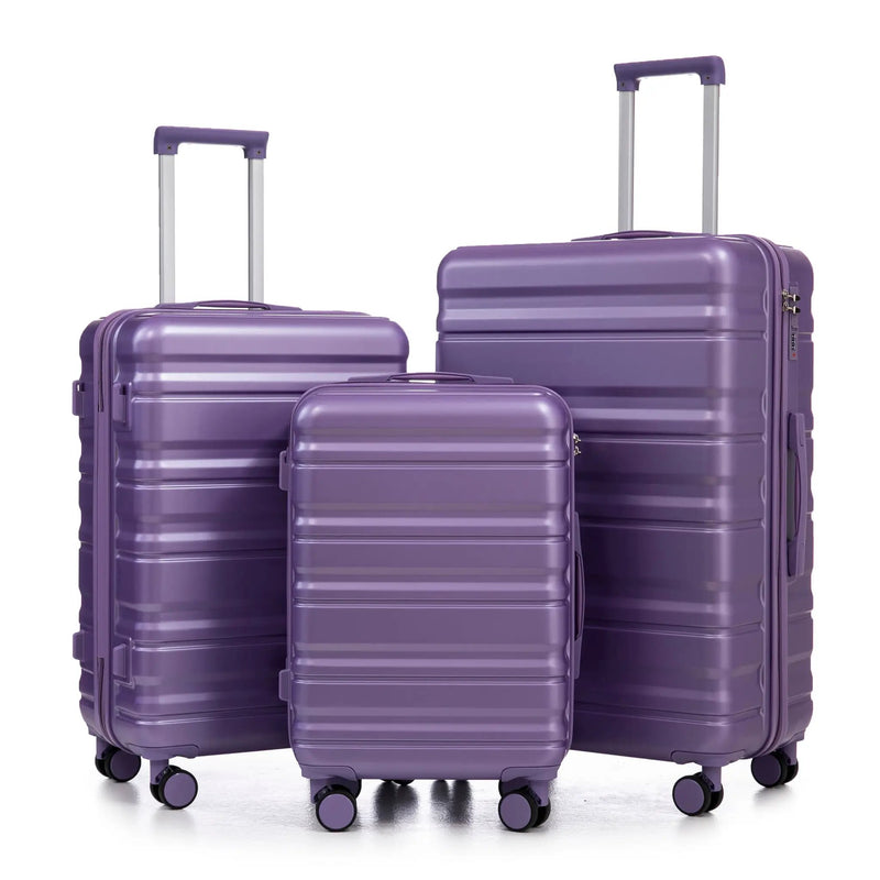 HIFINE Tourist 3-Piece ABS Spinner Wheel Luggage Set (Purple) by HouseOfZazla