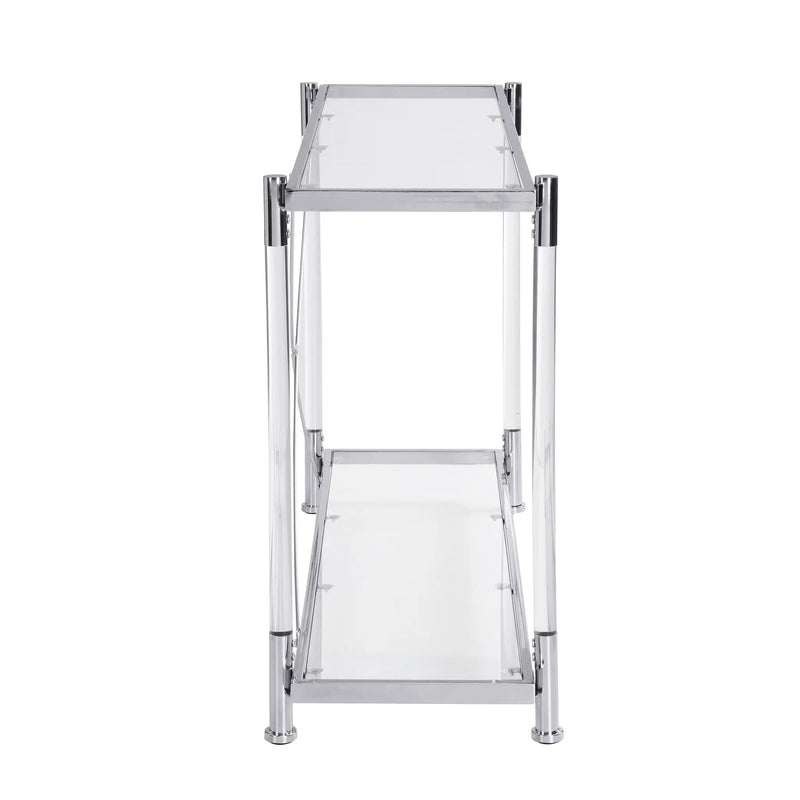 Chrome Glass Sofa Table, Acrylic Side Table, Console Table For Living Room & Bedroom - Chrome by Unique Piece Furniture