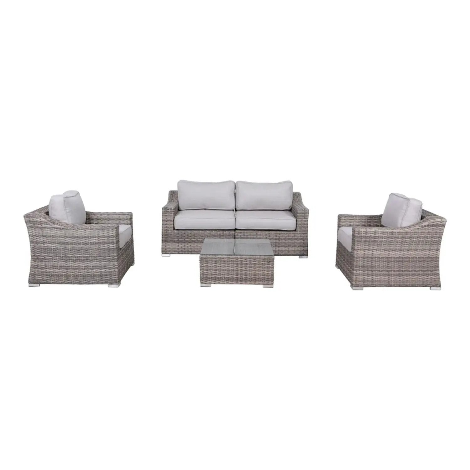 Outdoor Wicker Conversation Set With Cushions, All Weather by HouseOfZazla