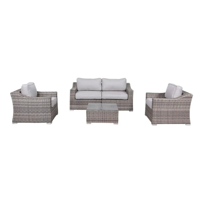Outdoor Wicker Conversation Set With Cushions, All Weather by HouseOfZazla