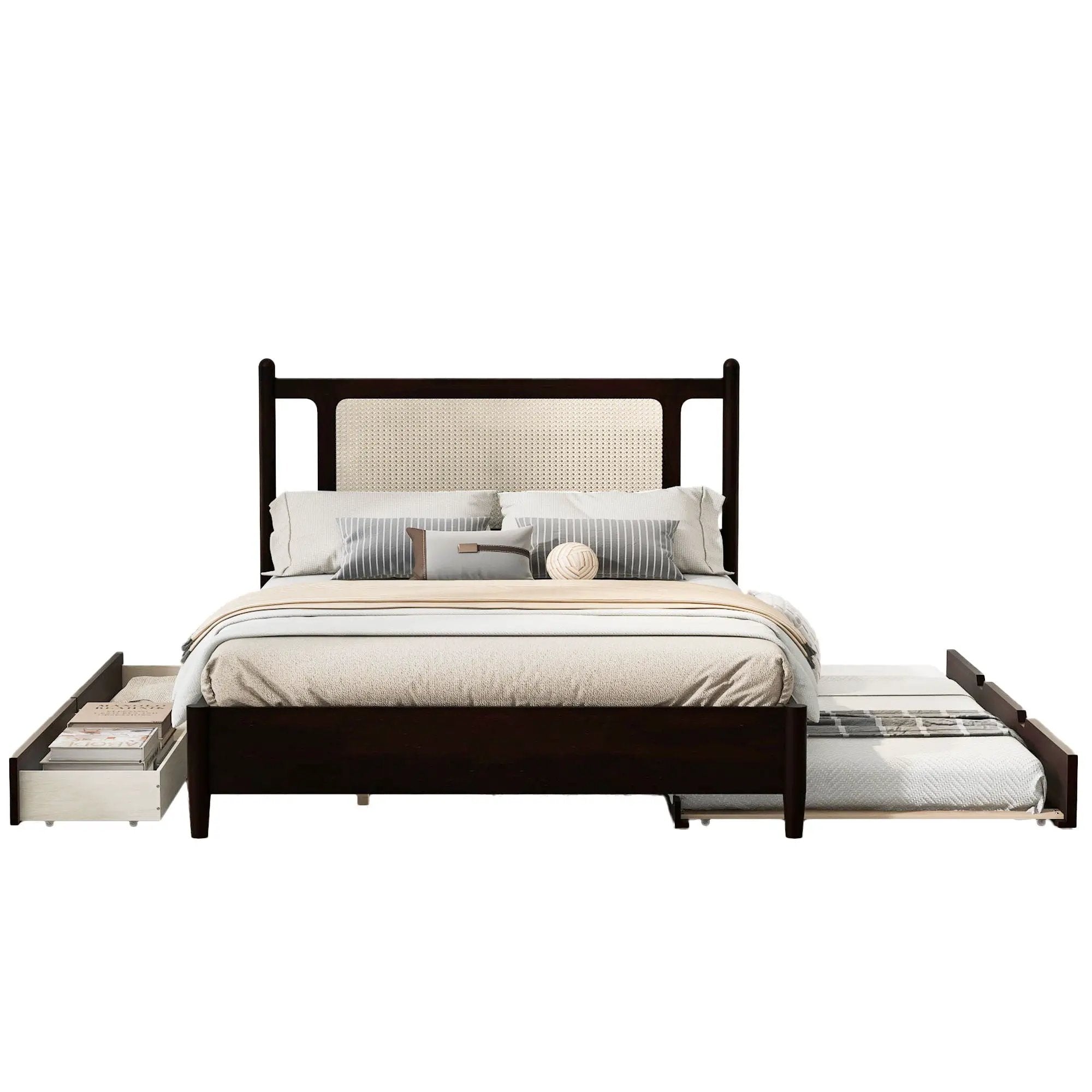 Platform Bed With 2 Big Drawers & Trundle by HouseOfZazla