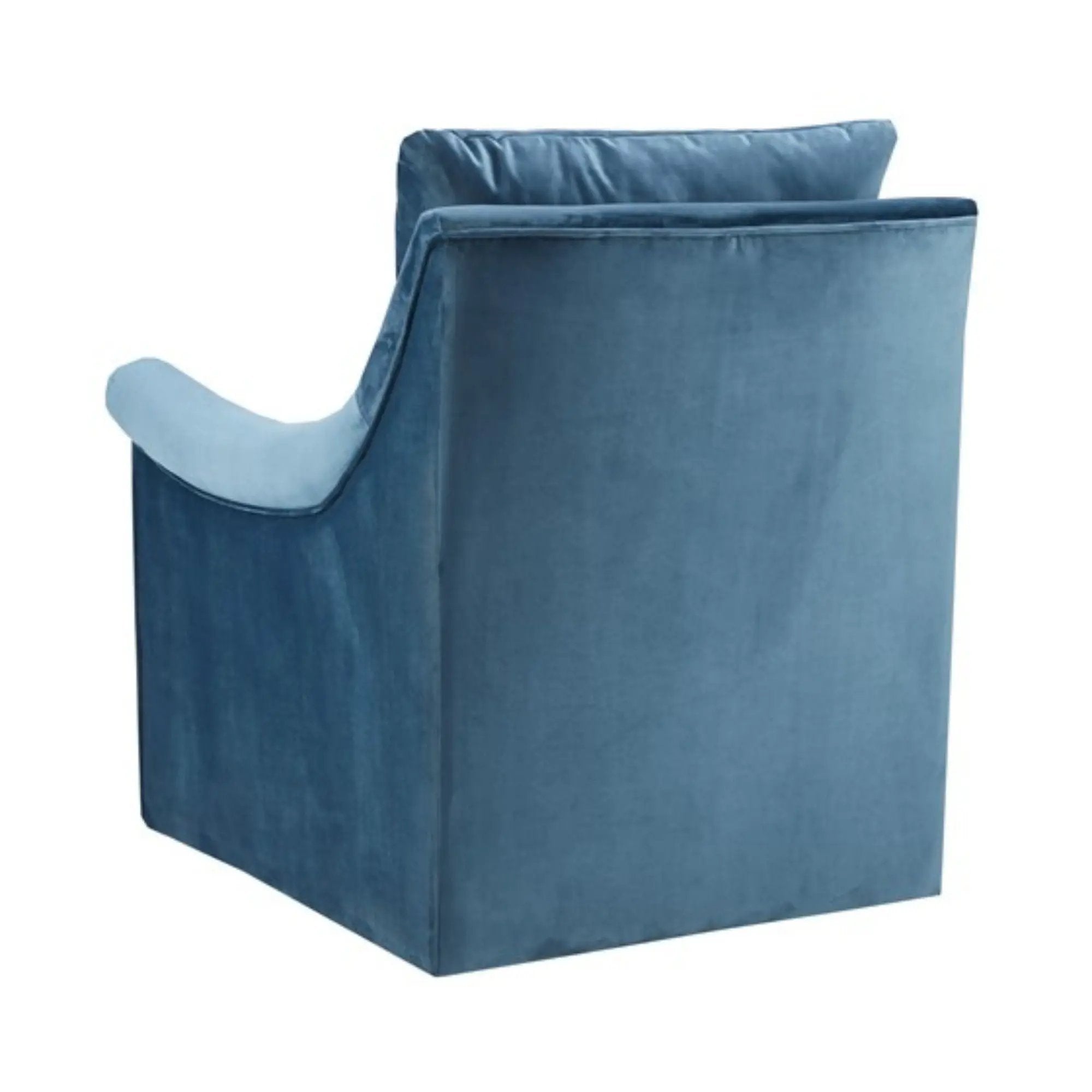 Swivel Chair With Curved Arms And Straight Back - Blue by Unique Piece Furniture