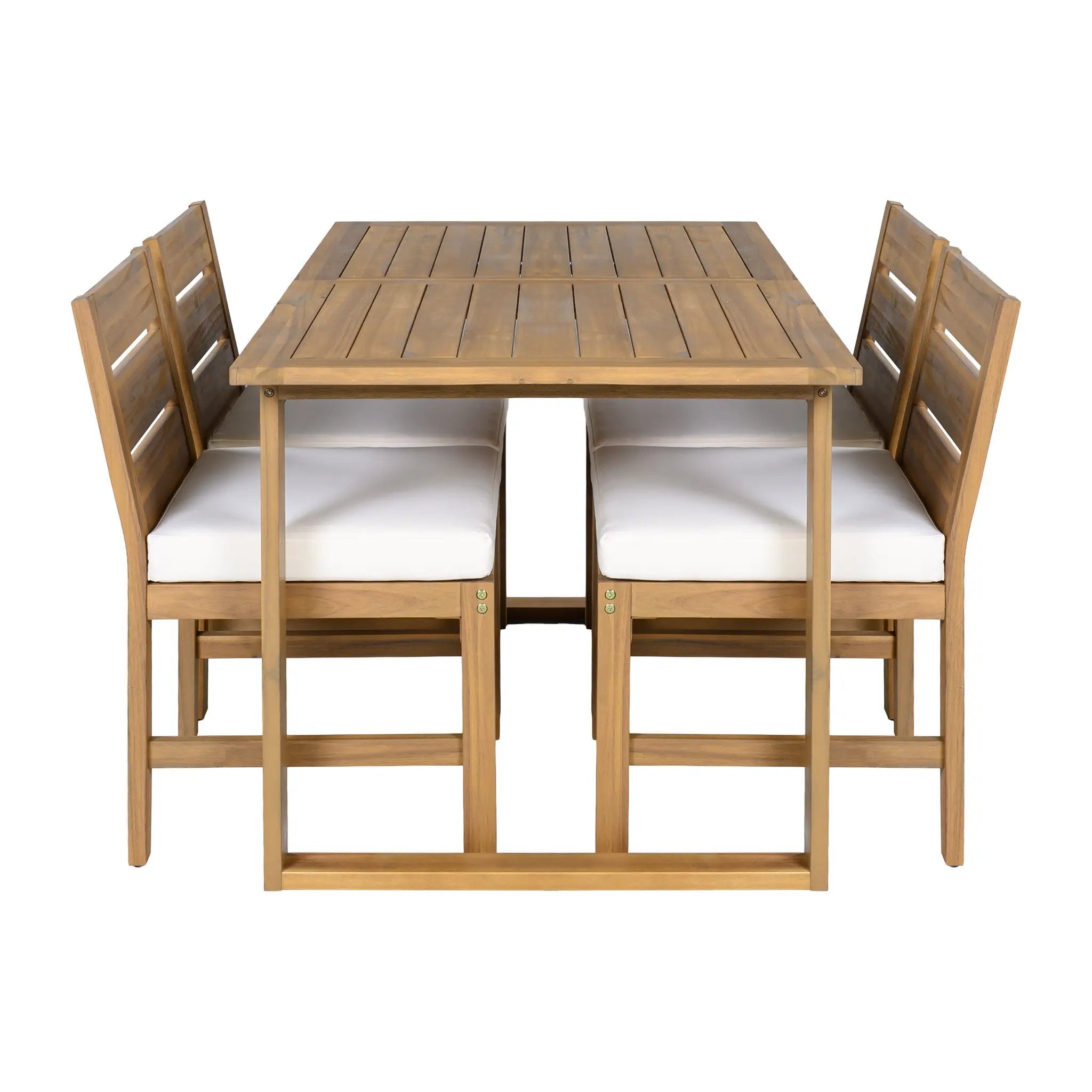 U_STYLE Farmhouse 5-Piece Outdoor Patio Dining Set with Adjustable Legs by HouseOfZazla