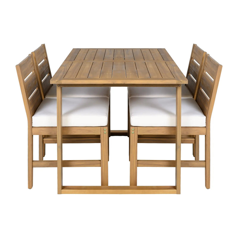 U_STYLE Farmhouse 5-Piece Outdoor Patio Dining Set with Adjustable Legs by HouseOfZazla