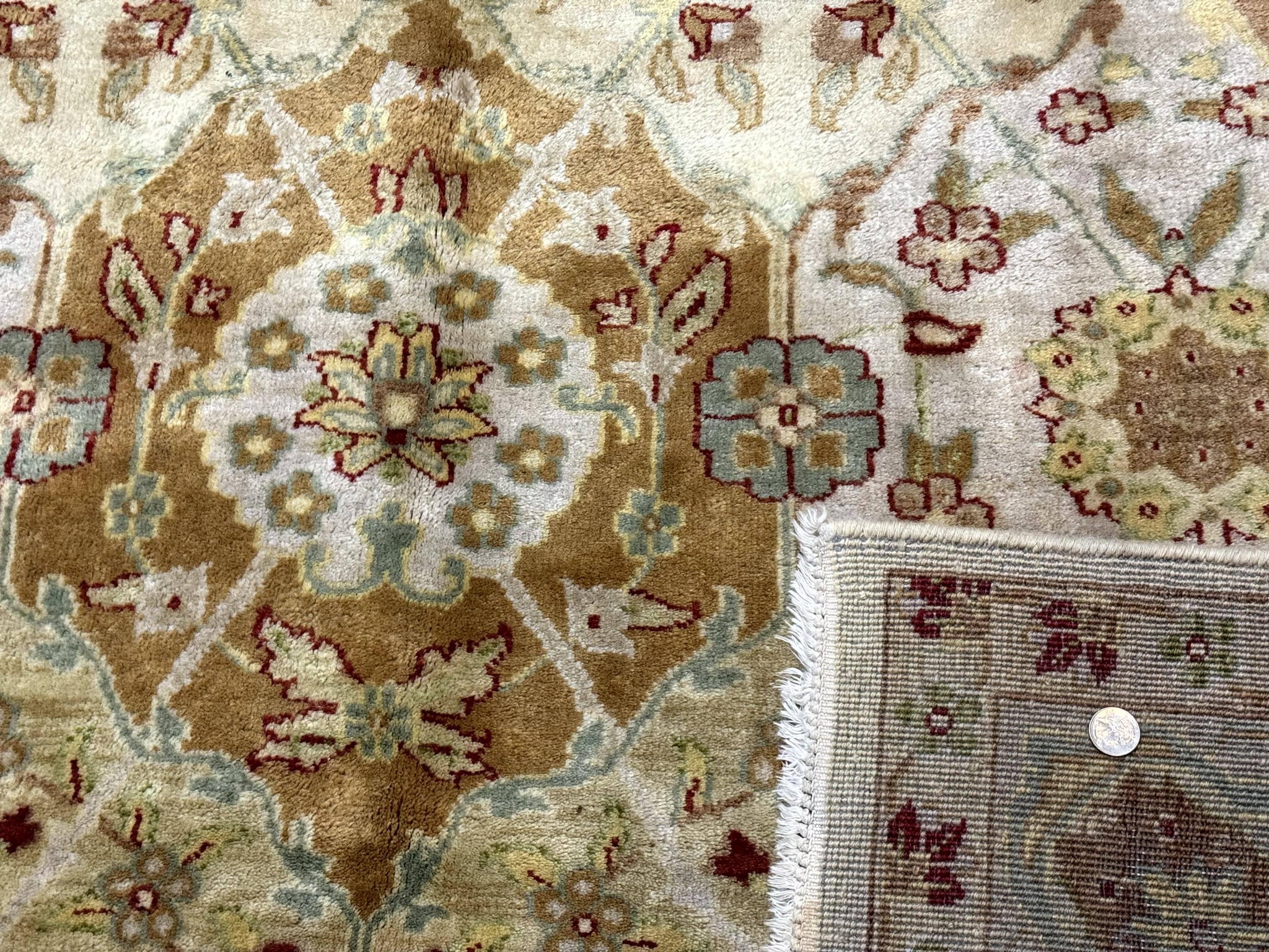 Indo Persian Rug 8x10, Indian Rug, Soft Wool Rug, Oushak Style Rug, Handmade Rug by Jewel Rugs