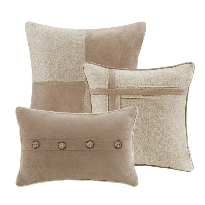 7 Piece Faux Suede Comforter Set Tan California King by HouseOfZazla