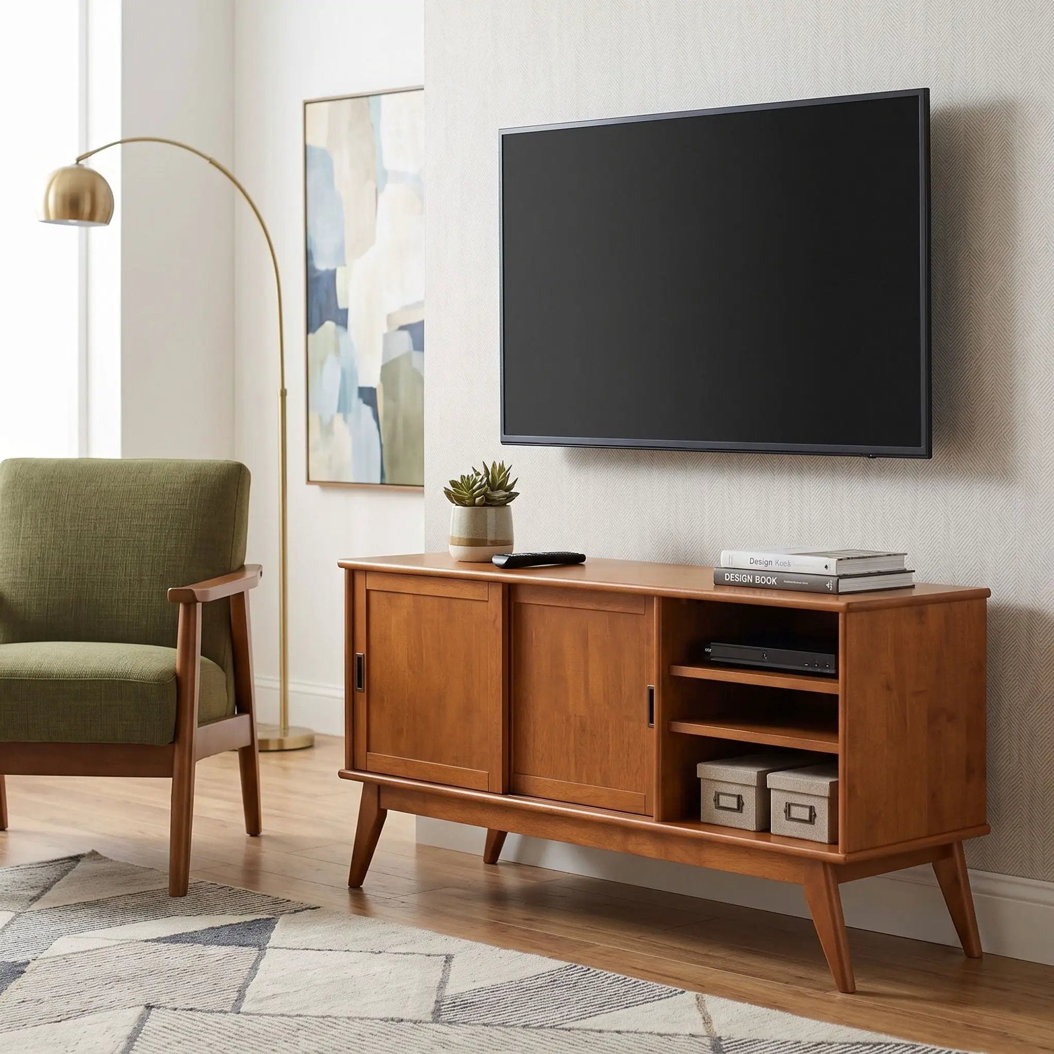 Draper - Handcrafted Mid Century Low TV Media Stand by Unique Piece Furniture