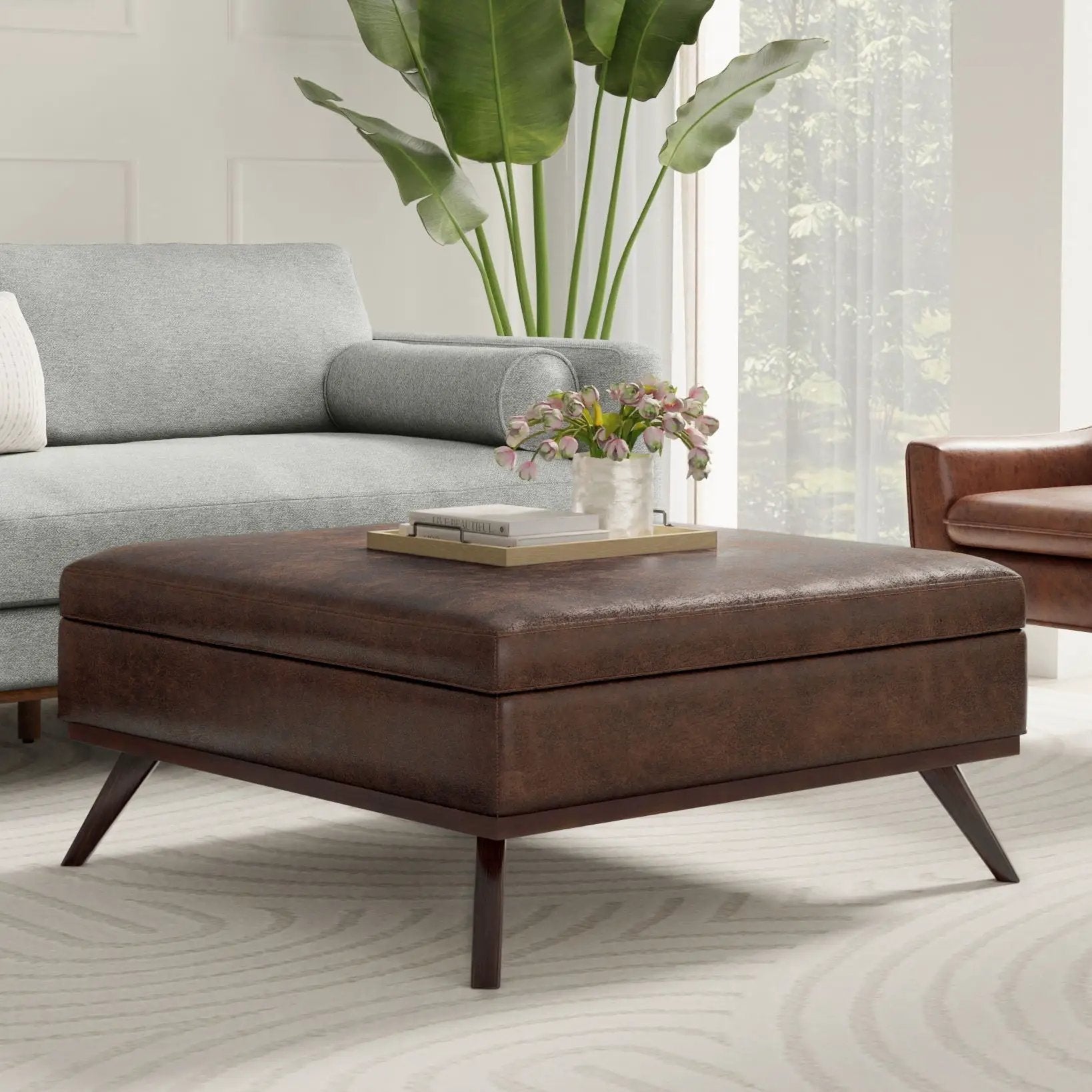 Owen - Multifunctional Square Coffee Table Storage Ottoman by HouseOfZazla