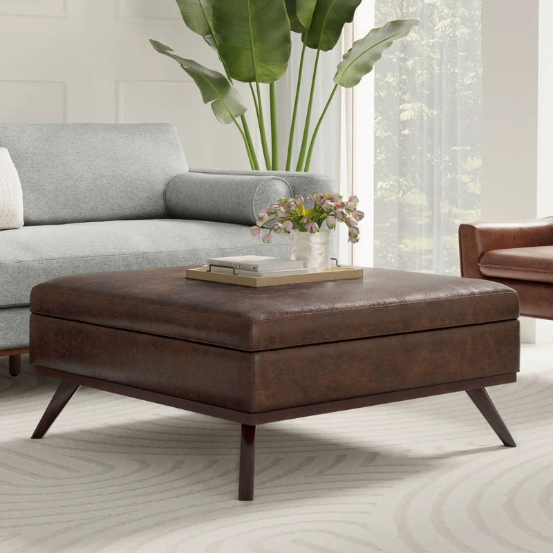 Owen - Multifunctional Square Coffee Table Storage Ottoman by HouseOfZazla