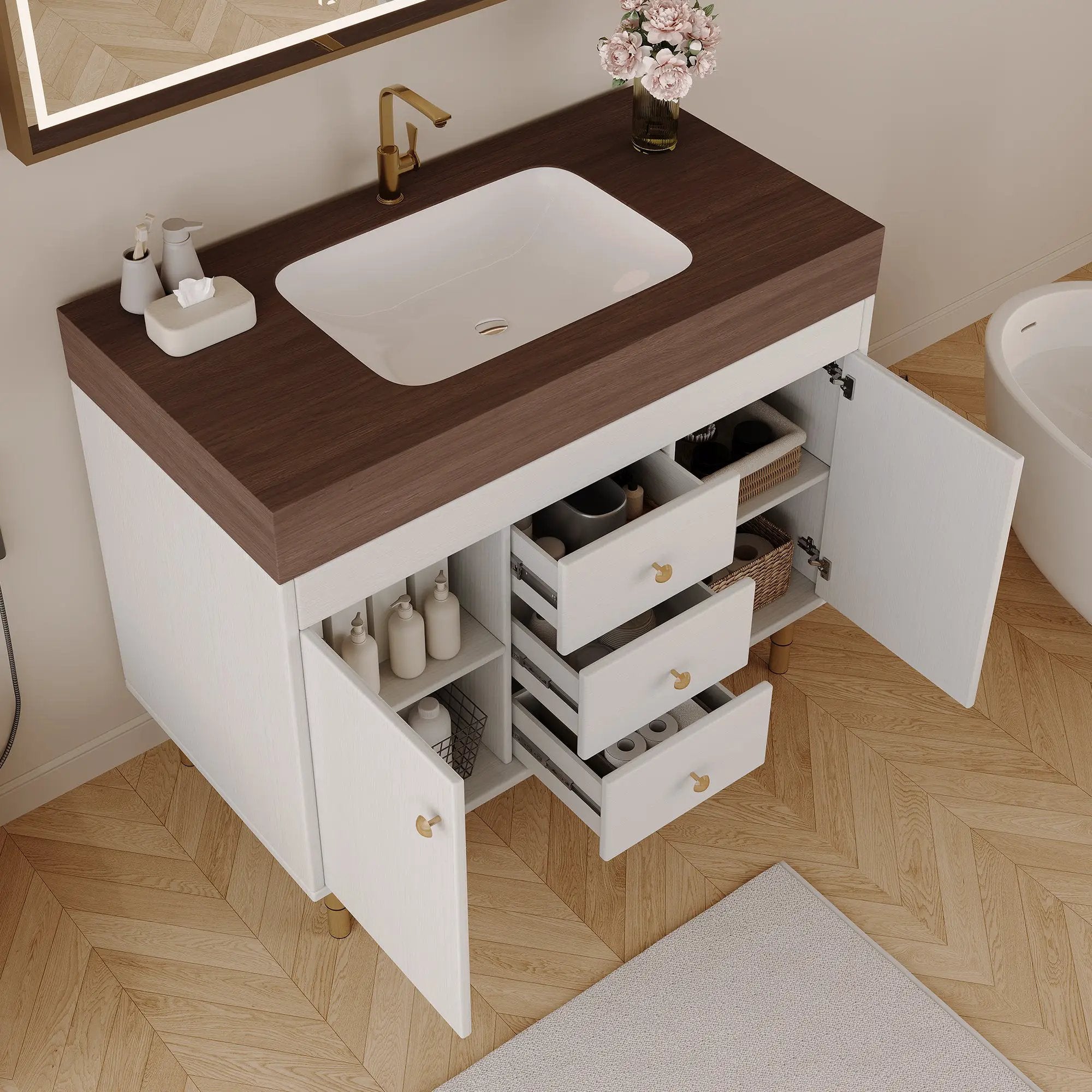 36 In Modern Free-Standing Bathroom Vanity With Ceramic Sink by HouseOfZazla