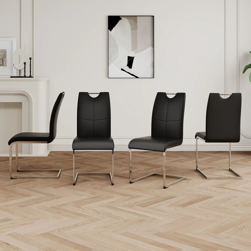 Modern Dining Chairs With Padded Seat And Metal Legs by Unique Piece Furniture