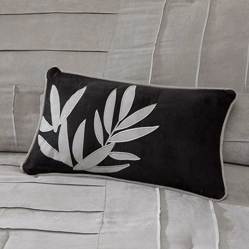 7 Piece Faux Suede Comforter Set Grey Cal King by HouseOfZazla