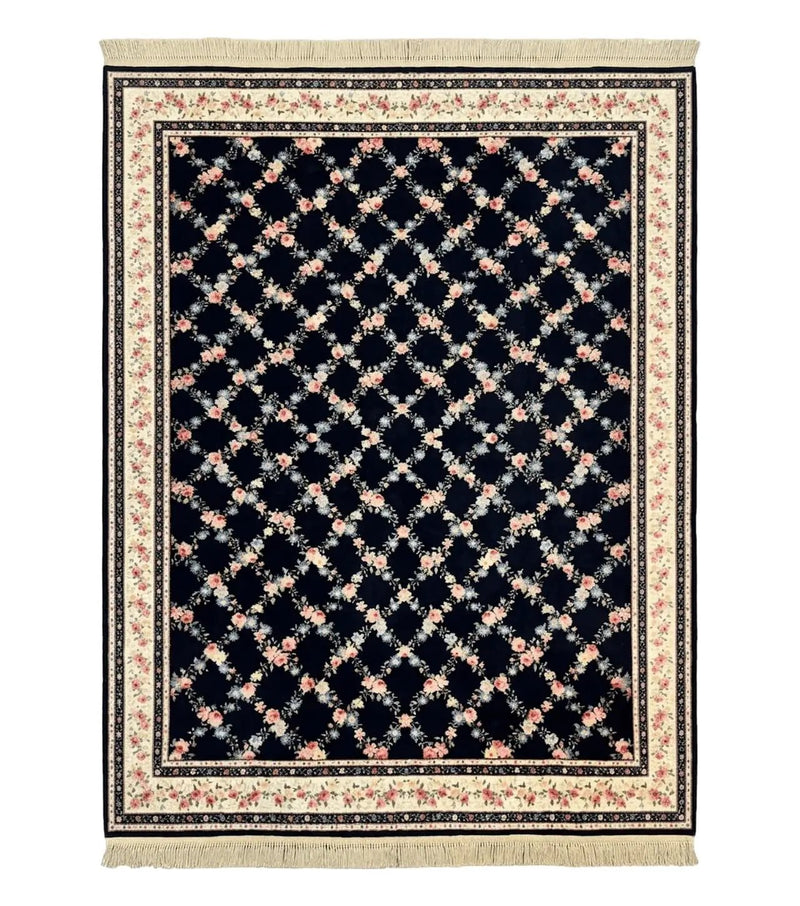 Karastan Rug 8.8 x 12, Garden of Eden #509/1270, Ebony Trellis, Vintage Discontinued Wool Pile Karastan Carpet by Jewel Rugs
