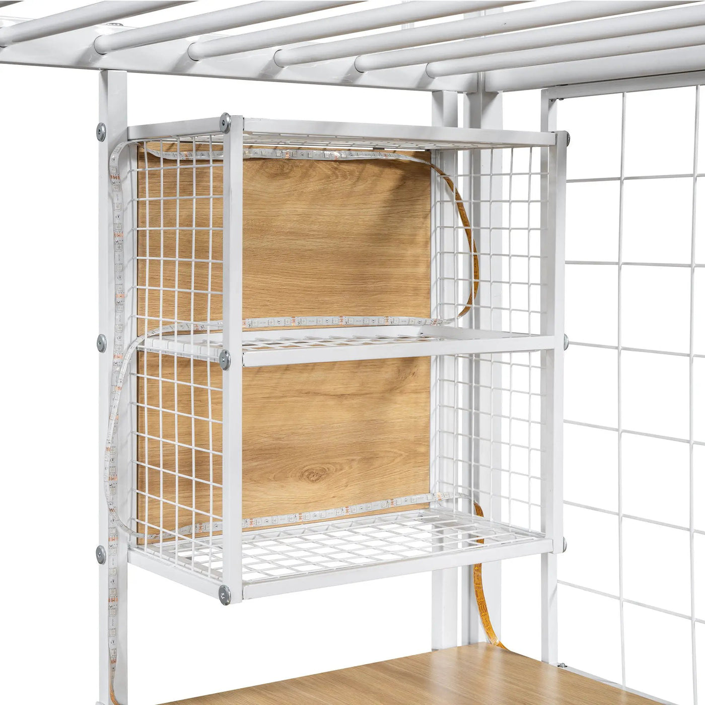 Loft Bed With Built In Work Station, Wardrobe, Storage Staircase And LED by HouseOfZazla