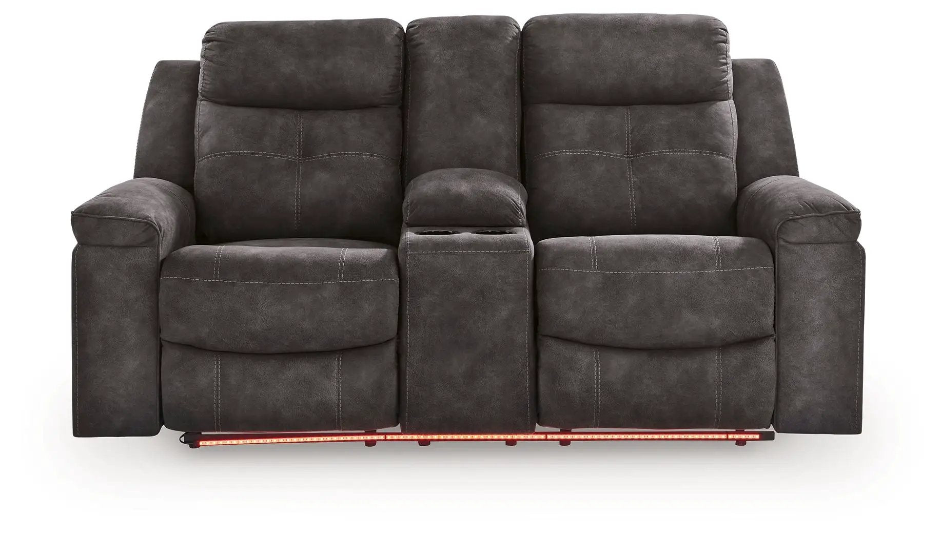 Brysonview - Double Reclining Loveseat With Console - Charcoal by Unique Piece Furniture