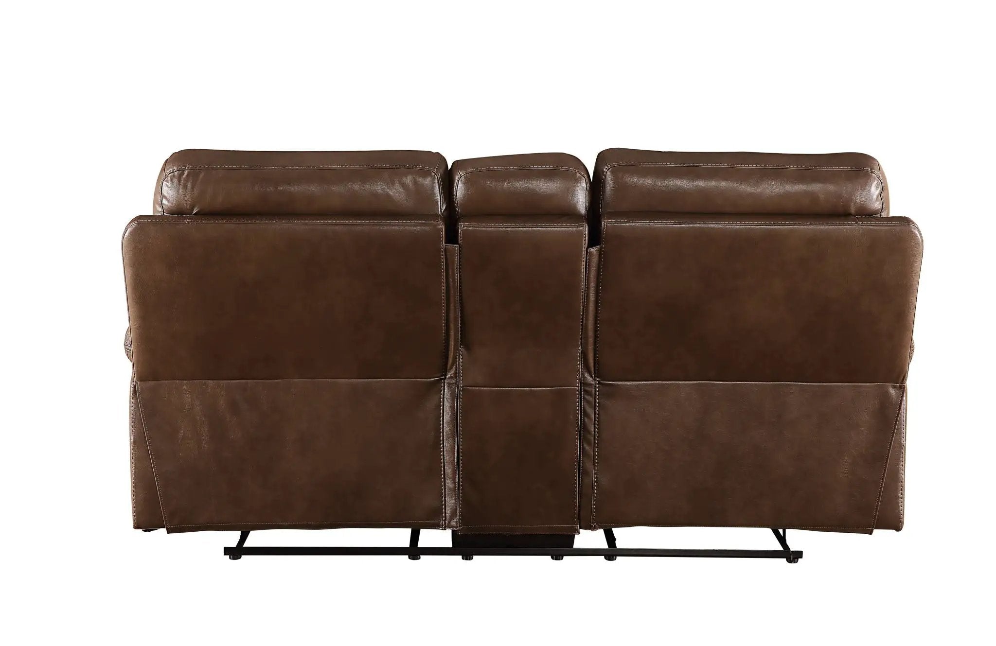 Aashi - Leather Gel Match Recliner Loveseat - Brown by Unique Piece Furniture