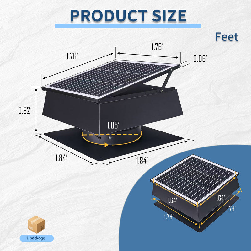 12 Inch Trapezoidal Adjustable Solar Roof Vent Fan by HouseOfZazla