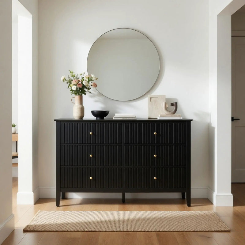 Modern 6 Drawer Fluted Dresser by HouseOfZazla
