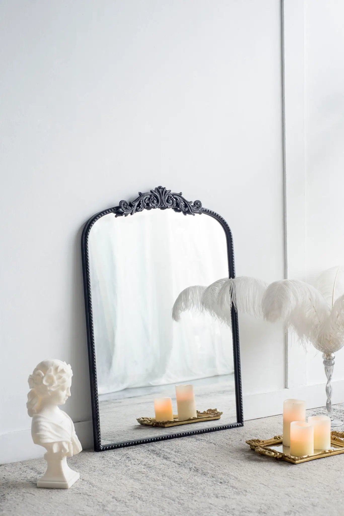 Arch Mirror, Baroque Inspired Wall Decor For Bathroom, Bedroom, Living Room by Unique Piece Furniture