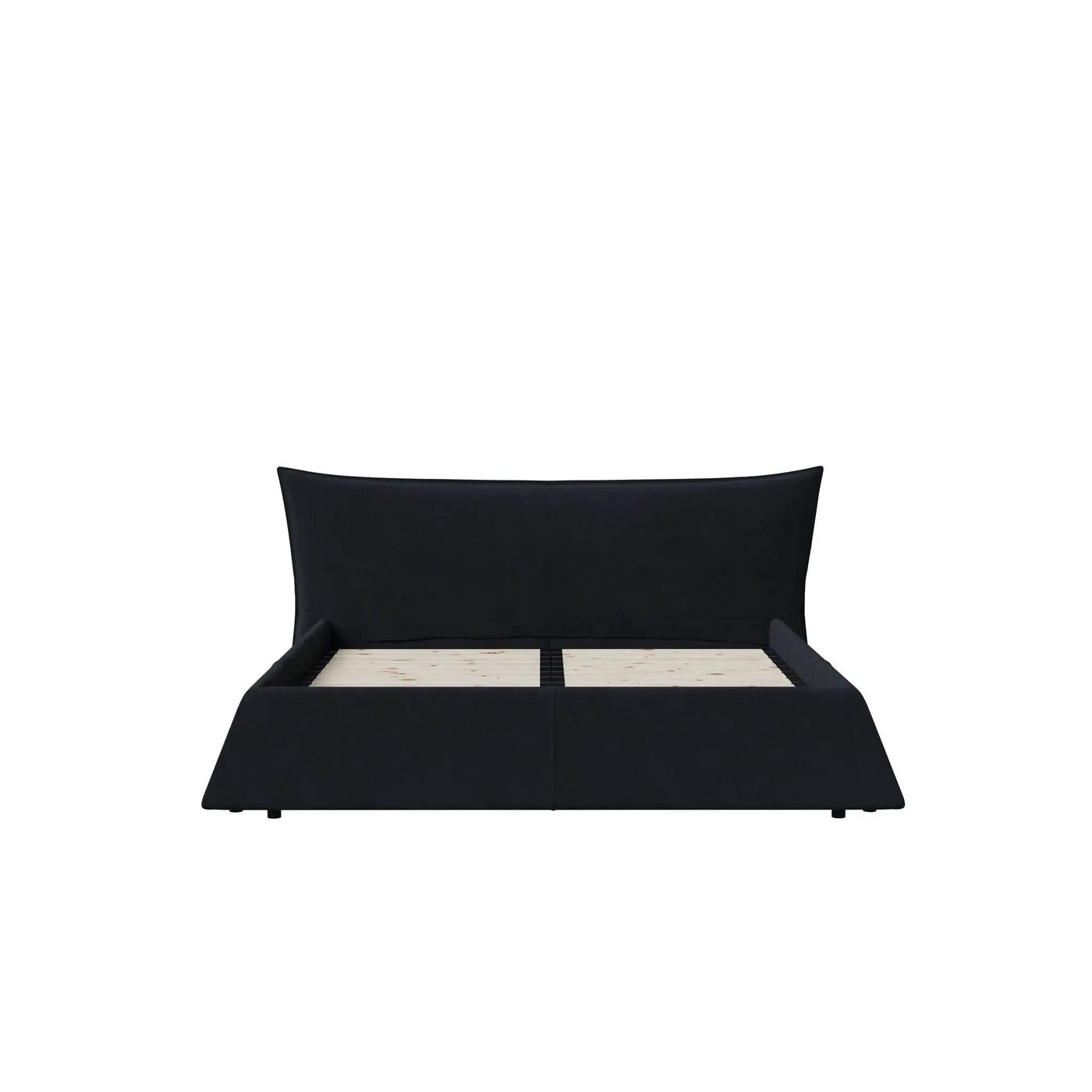 Upholstered Platform Bed With Special Shaped Headboard by HouseOfZazla