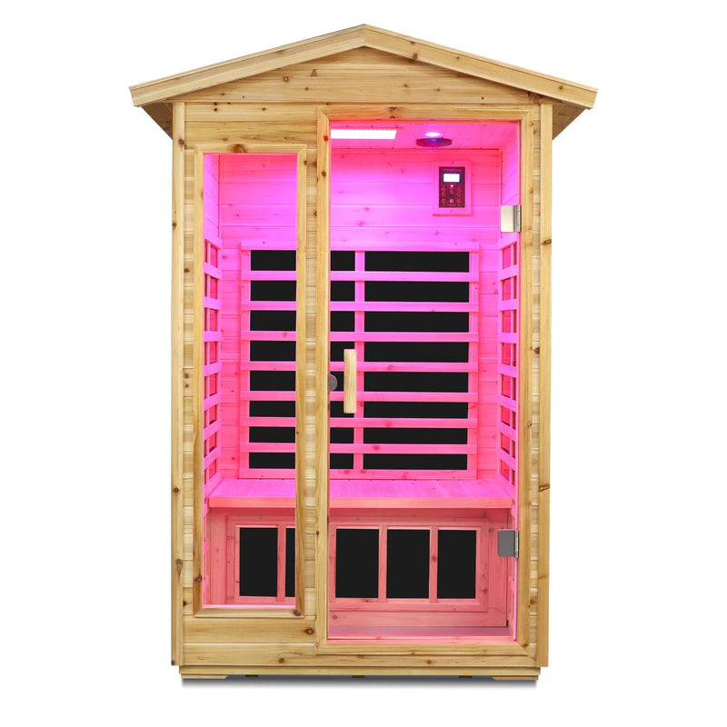 Two Person Far Infrared Old Fir Outdoor Sauna Room by HouseOfZazla