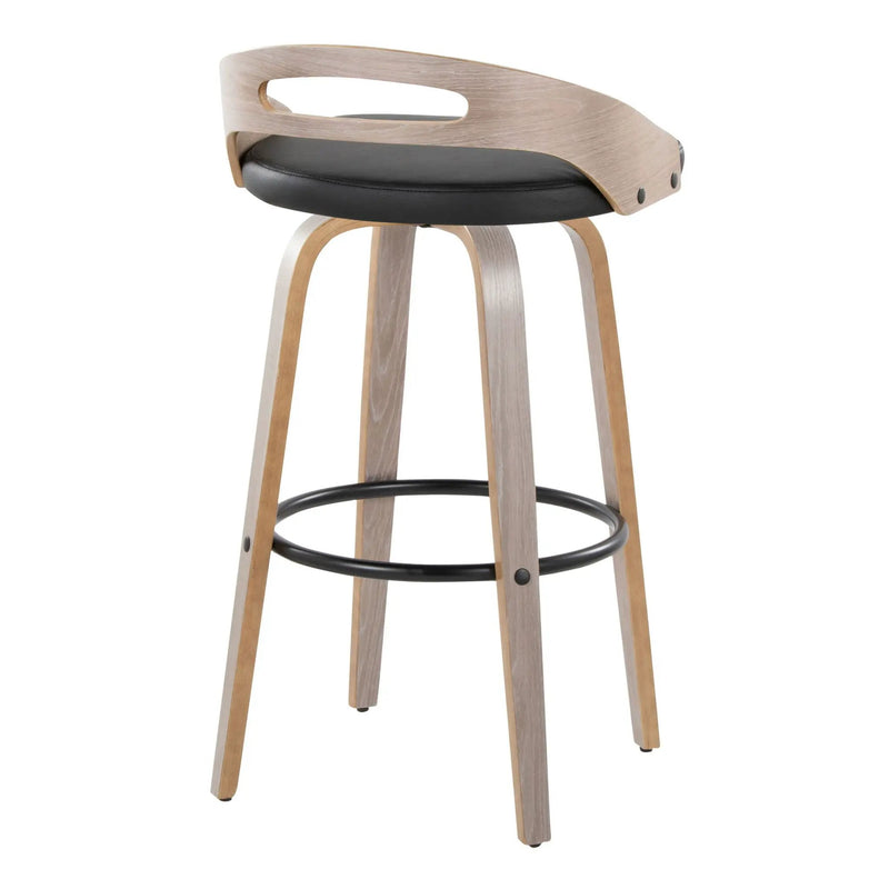Cassis - Mid Century Modern Fixed Height Barstool With Swivel With Round Footrest (Set of 2) by Unique Piece Furniture
