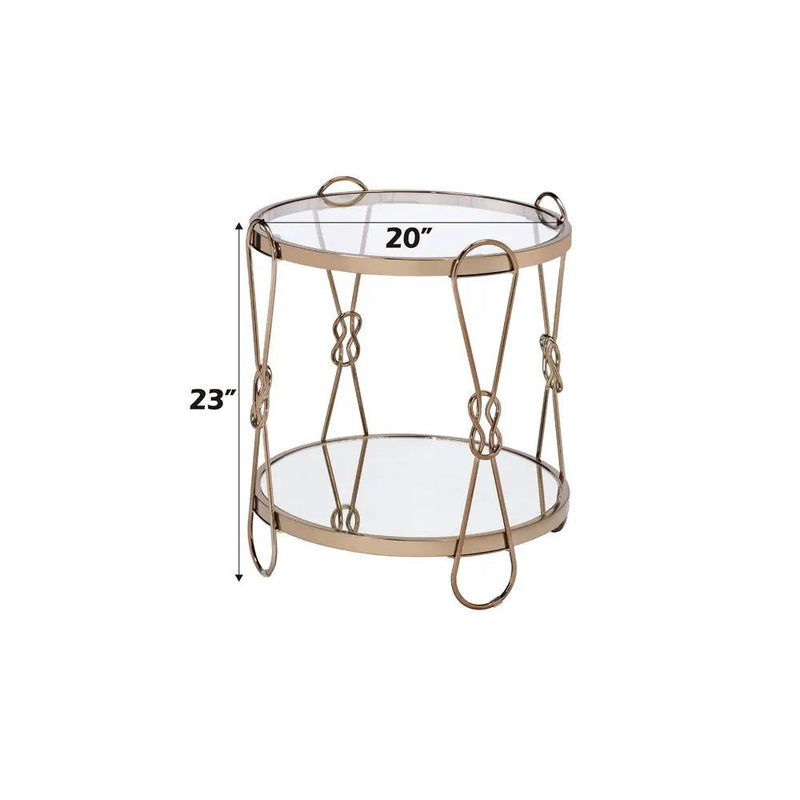 Zekera - End Table - Mirrored & Champagne by Unique Piece Furniture