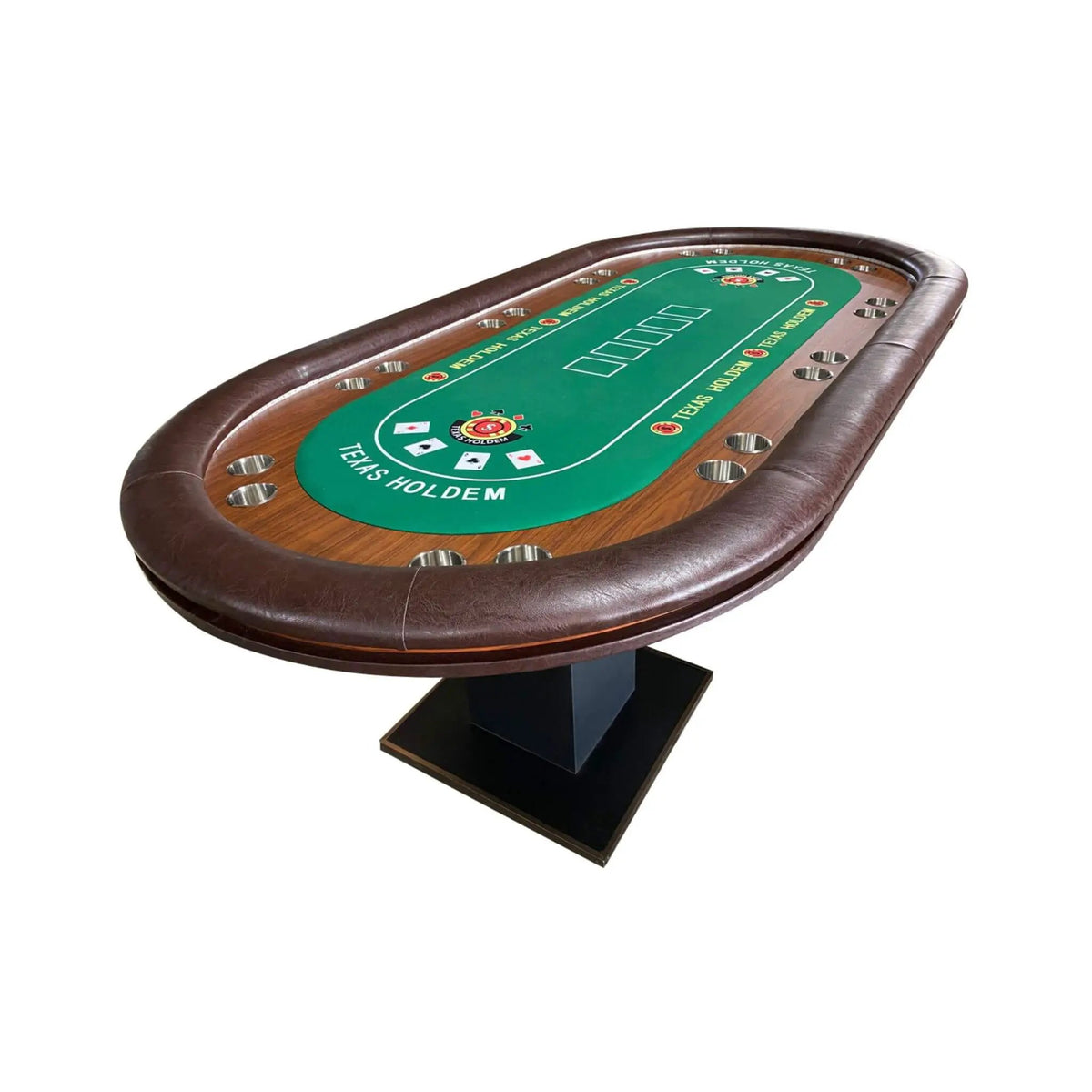 Luxury 96-Inch Gaming Table With LED Lights, Durable Velvet Surface, And Sturdy Pedestal Base (SAK92853) by SAKSBY WHOLESALE