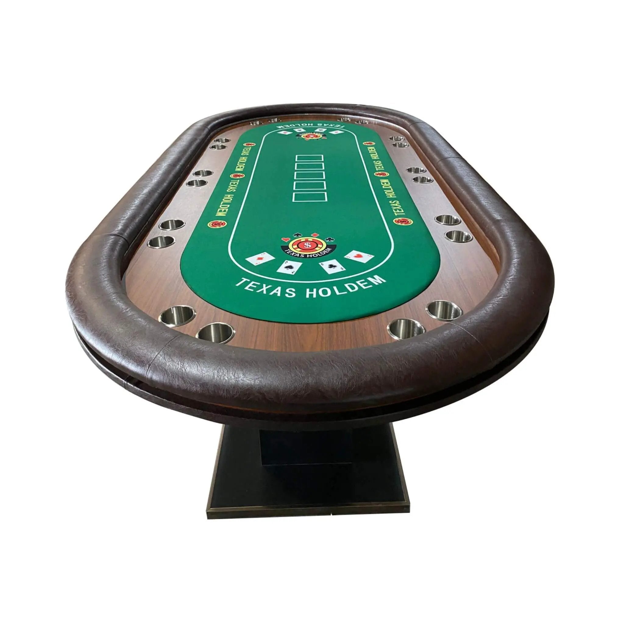 Luxury 96-Inch Gaming Table With LED Lights, Durable Velvet Surface, And Sturdy Pedestal Base (SAK92853) by SAKSBY WHOLESALE