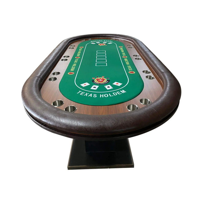 Luxury 96-Inch Gaming Table With LED Lights, Durable Velvet Surface, And Sturdy Pedestal Base (SAK92853) by SAKSBY WHOLESALE