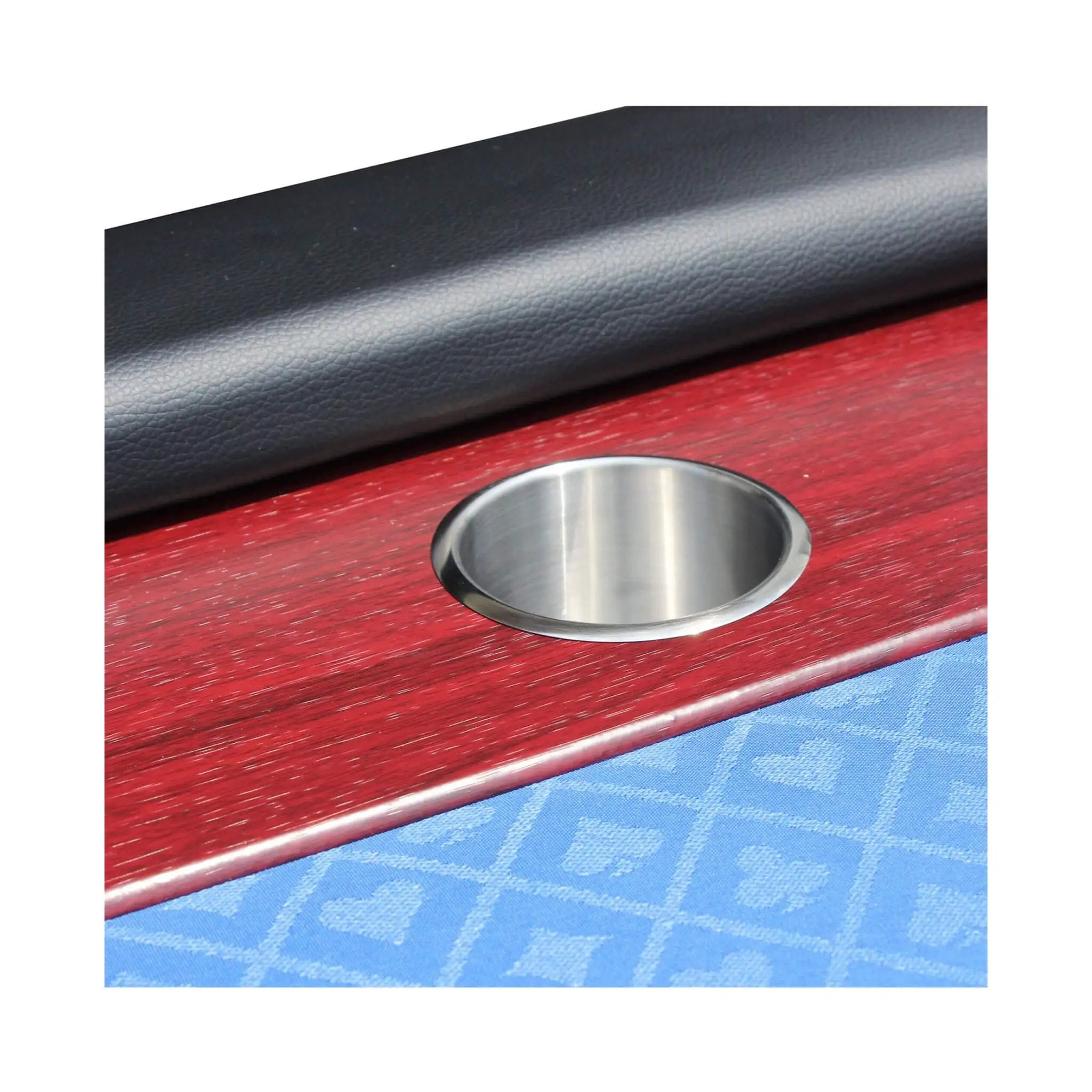 Premium 96-Inch Poker Table With Speed Cloth And Wooden Texture Racetrack For 10 Players (SAK75023) by SAKSBY WHOLESALE