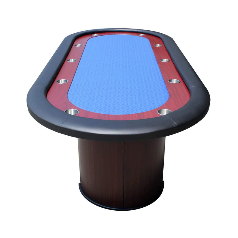 Premium 96-Inch Poker Table With Speed Cloth And Wooden Texture Racetrack For 10 Players (SAK75023) by SAKSBY WHOLESALE