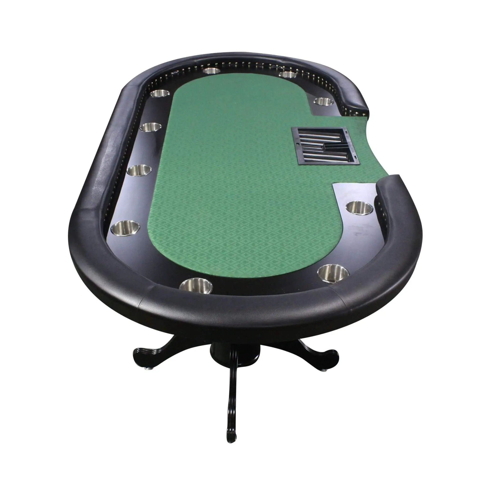 96-Inch Premium 10-Player Poker Table With Cup Holders And Chip Tray (SAK16495) by SAKSBY WHOLESALE