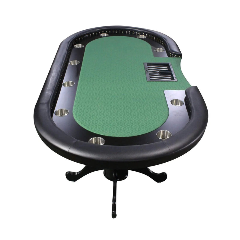 96-Inch Premium 10-Player Poker Table With Cup Holders And Chip Tray (SAK16495) by SAKSBY WHOLESALE