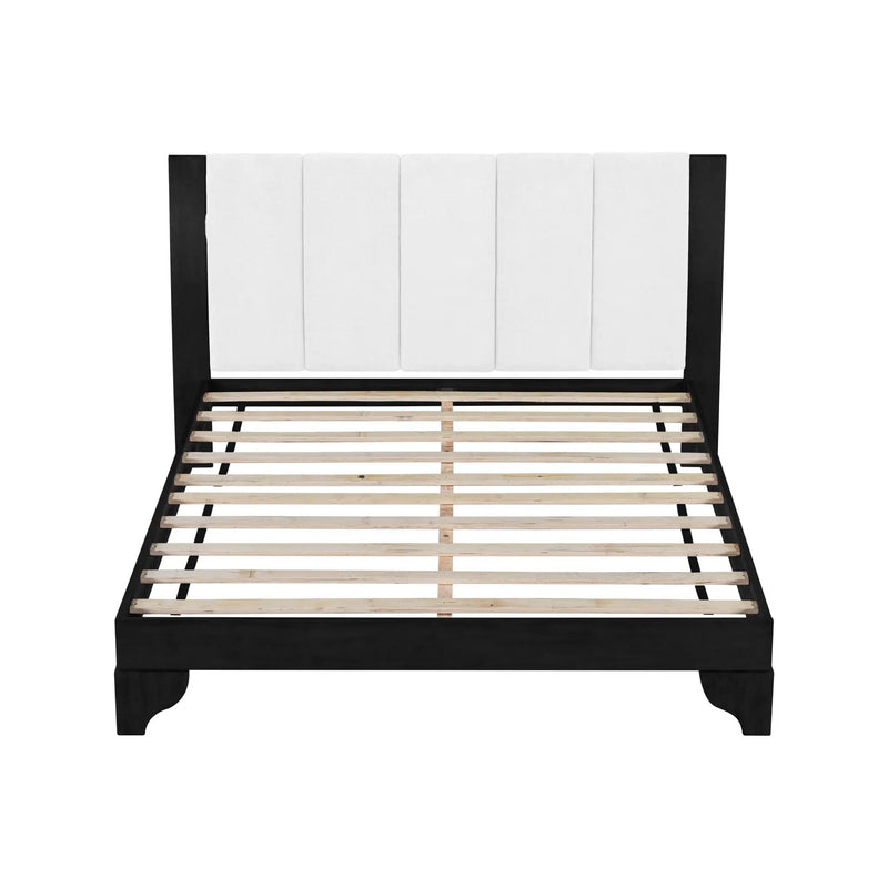 Queen Size Bed Frame in Black & White Pine by HouseOfZazla