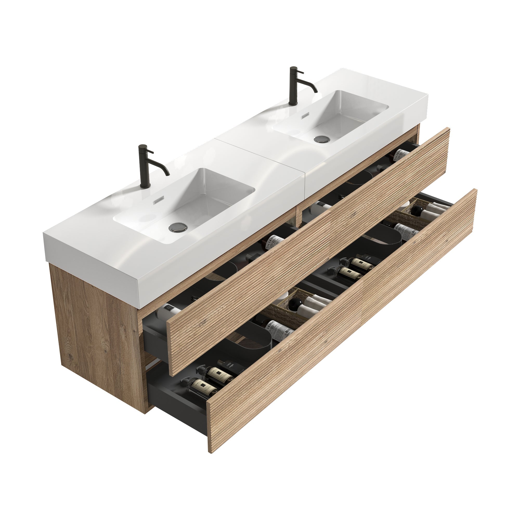 Grace 72" Bathroom Vanity with Silent DTC Soft-Closing Drawers by HouseOfZazla