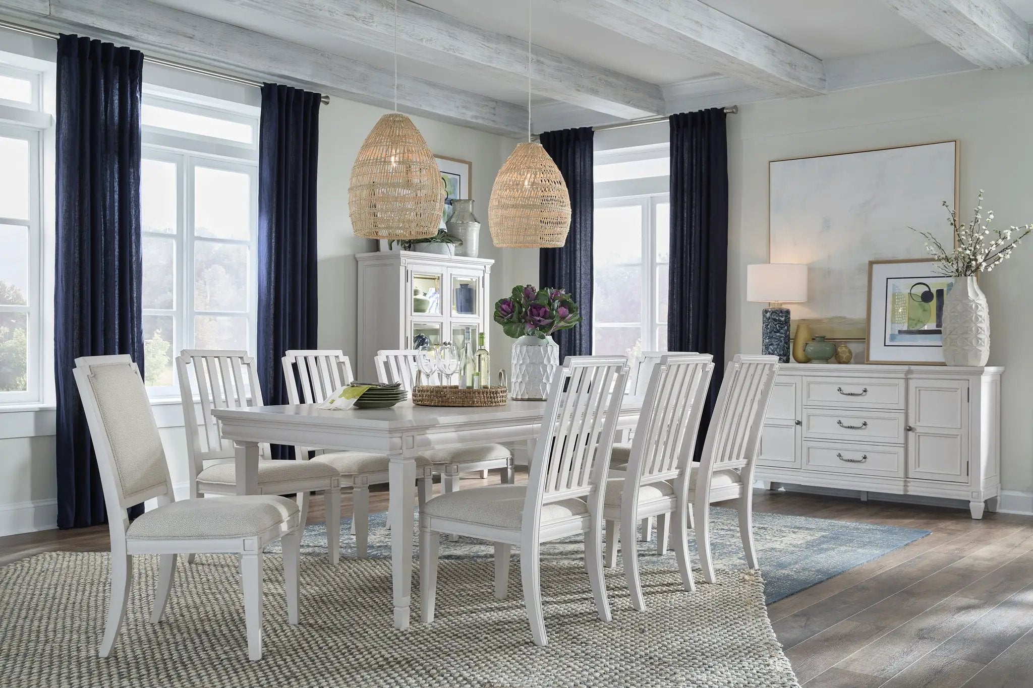 Willowbrook - Extendable Rectangular Dining Table - Egg Shell White by Unique Piece Furniture