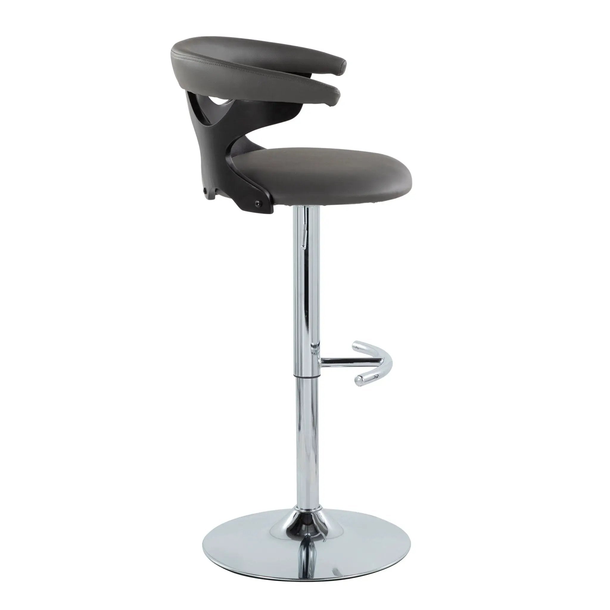 Gardenia - Contemporary Adjustable Barstool & Swivel, Rounded T Footrest (Set of 2) by HouseOfZazla
