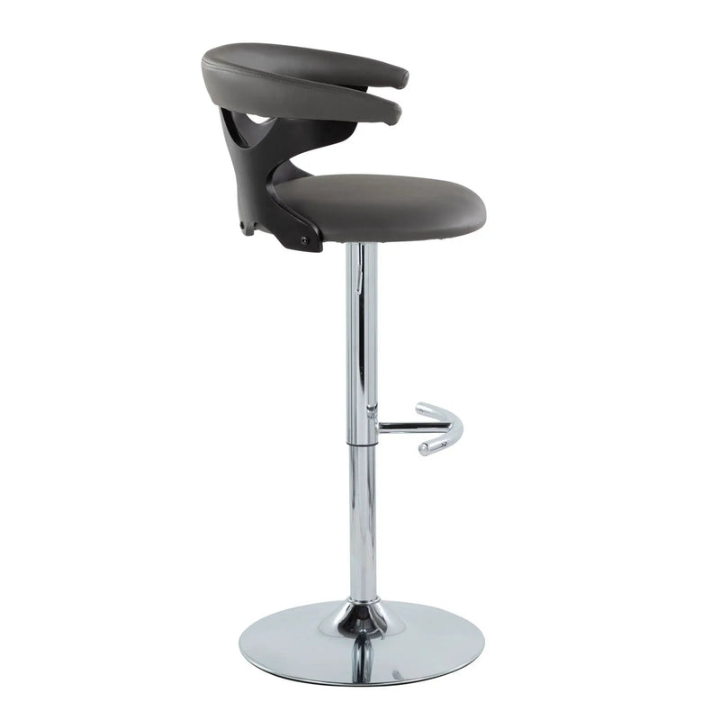 Gardenia - Contemporary Adjustable Barstool & Swivel, Rounded T Footrest (Set of 2) by HouseOfZazla