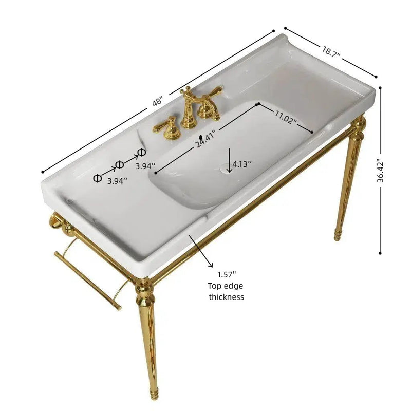 VICI 48" Bathroom Console Sink, Wall-Mounted by HouseOfZazla