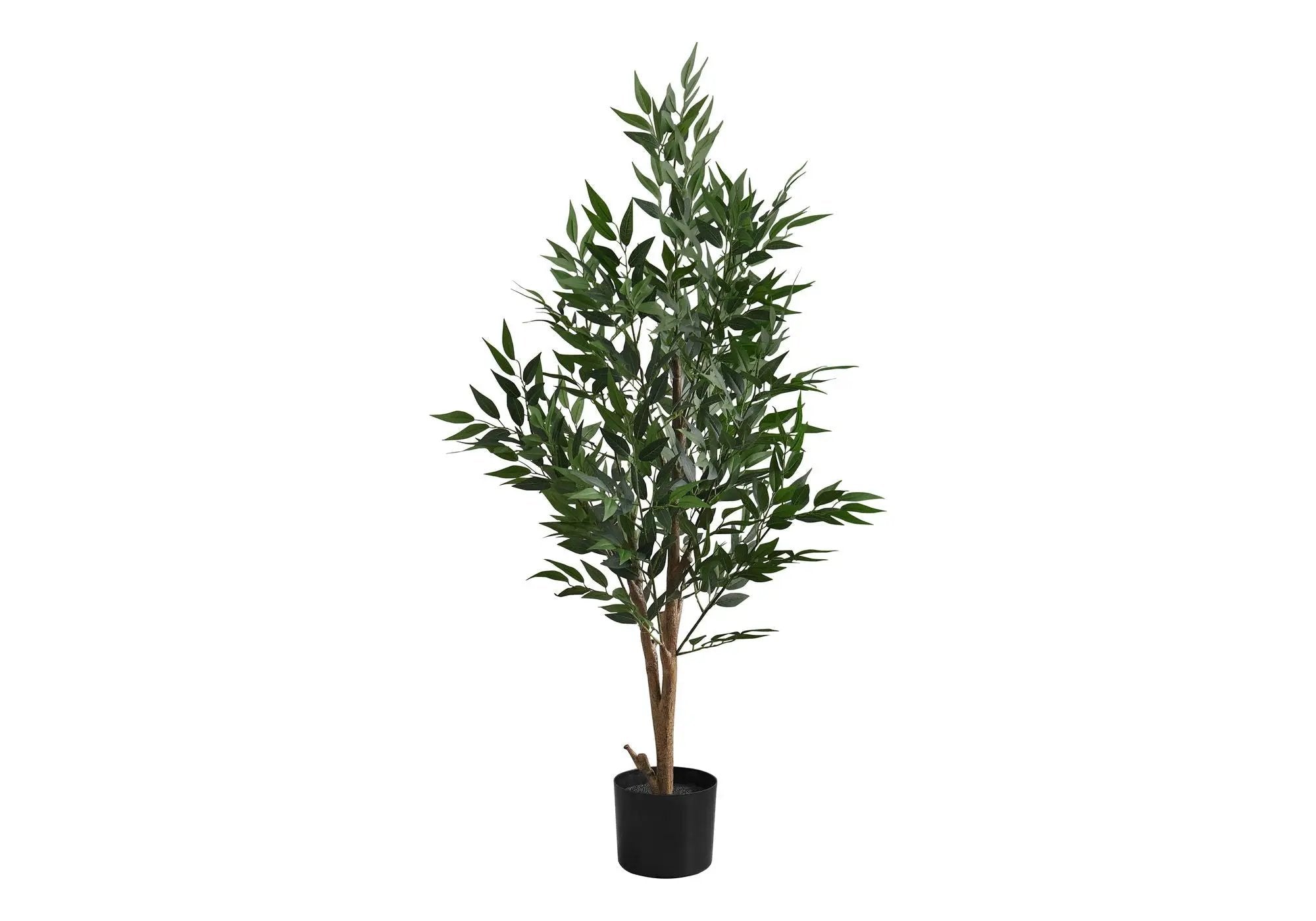 47" Tall, Artificial Plant, Acacia Tree, Indoor, Faux, Fake, Floor, Greenery, Potted, Silk, Decorative - Green / Black by Unique Piece Furniture