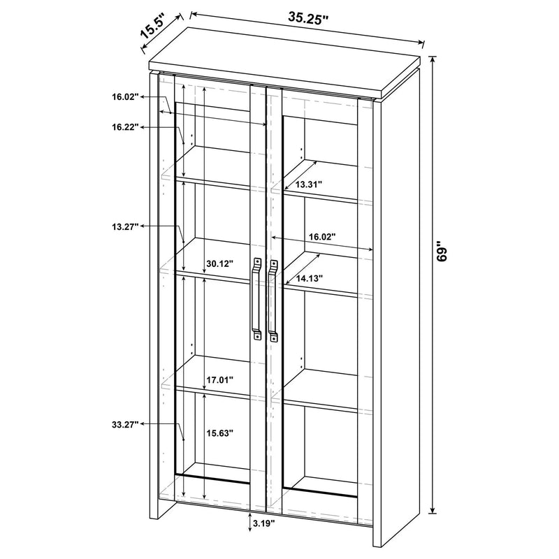 Myerson - 2 Door Tall Cabinet - Gray by HouseOfZazla