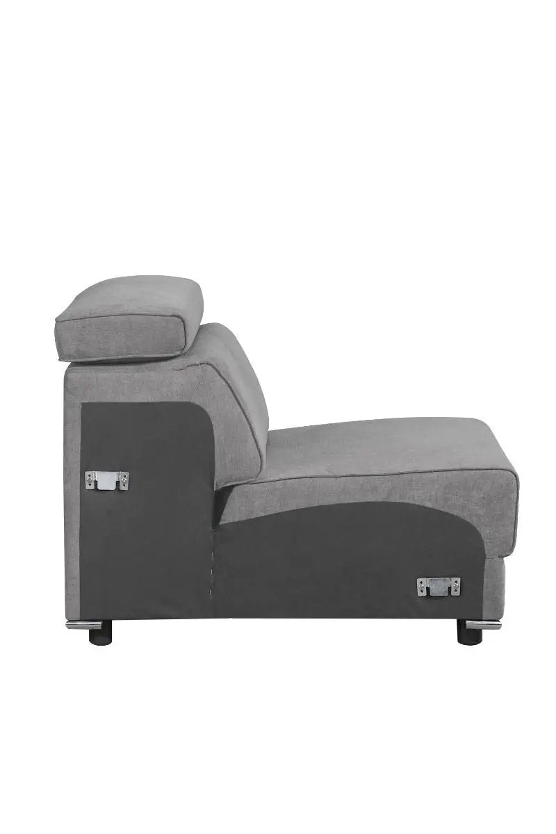 Alwin - Modular Armless Chair - Dark Gray Fabric by Unique Piece Furniture