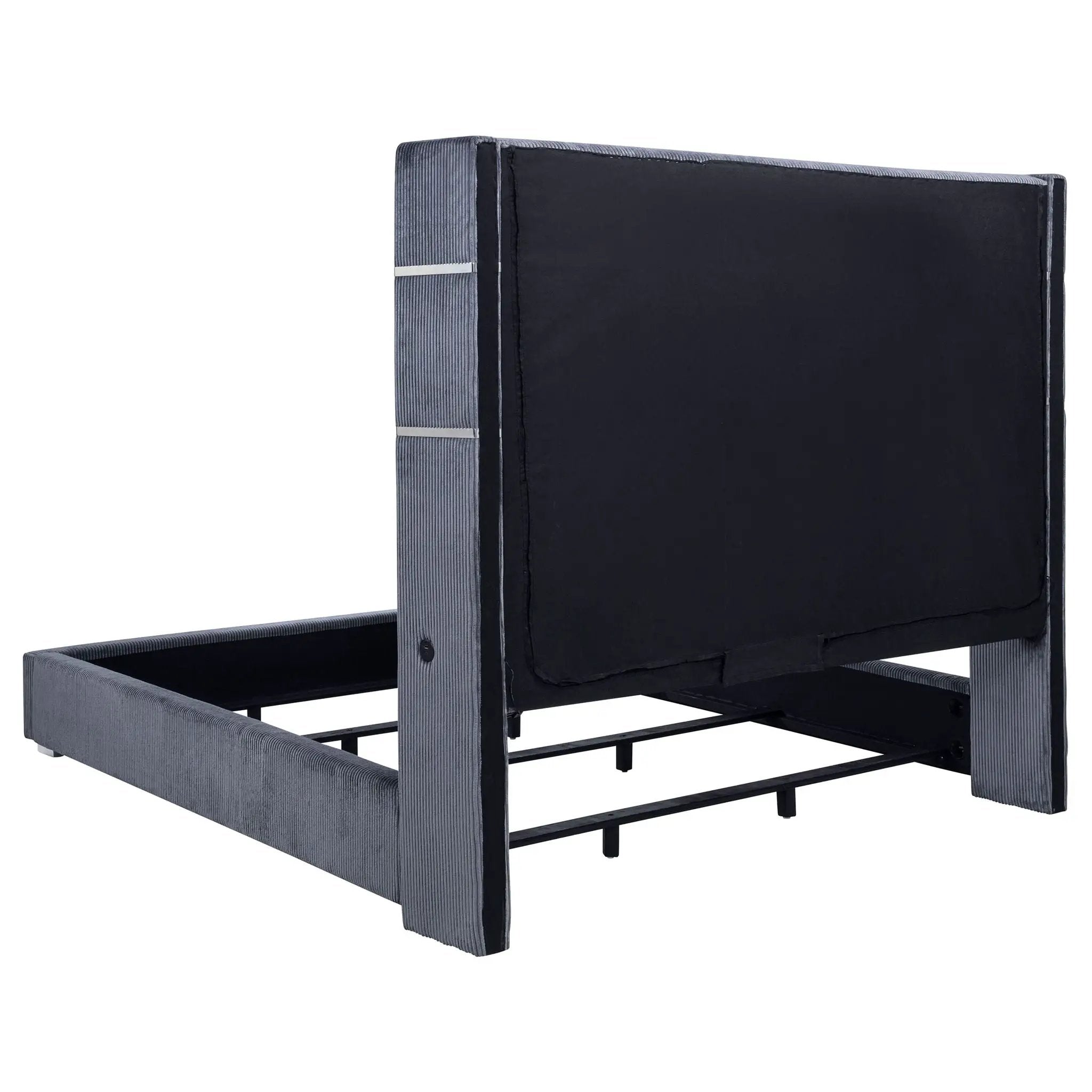 Tisdall Upholstered Cal King Flame Visualizer Bed Grey by Unique Piece Furniture