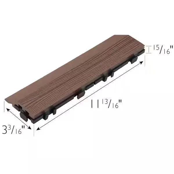 Open Box Design House Straight Edge Trim 3 in. x 12 in. Wood-Plastic Composite Deck Tile in Russet Canyon( 4-Pack by Selzalot