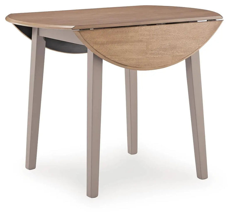 Harperfeld - Round Dining Room Drop Leaf Table - Natural / Gray by Unique Piece Furniture