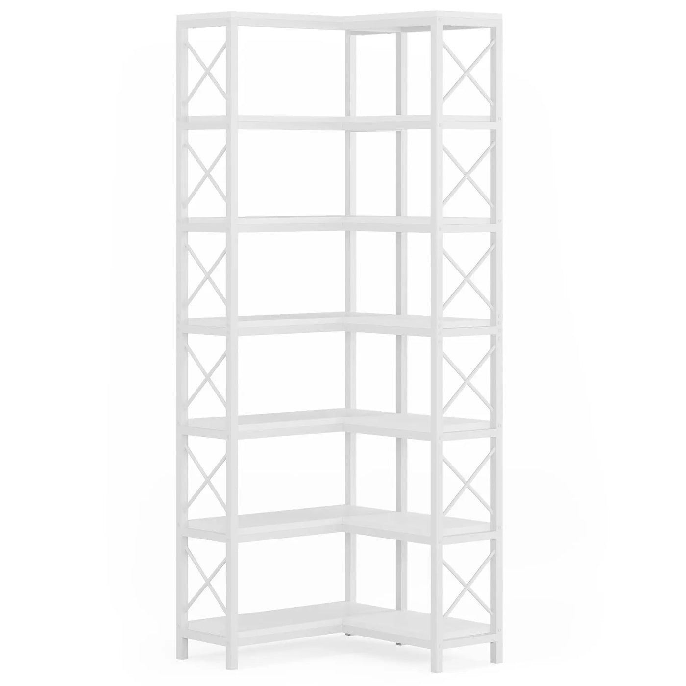 7 Tier Corner Bookshelf, Storage Unit For Living Room by HouseOfZazla