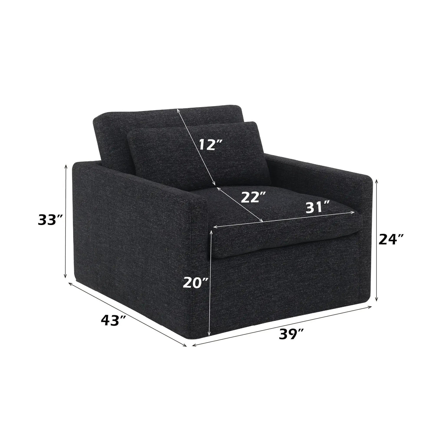 Naveen - Swivel Chair With 1 Toss Pillow by Unique Piece Furniture