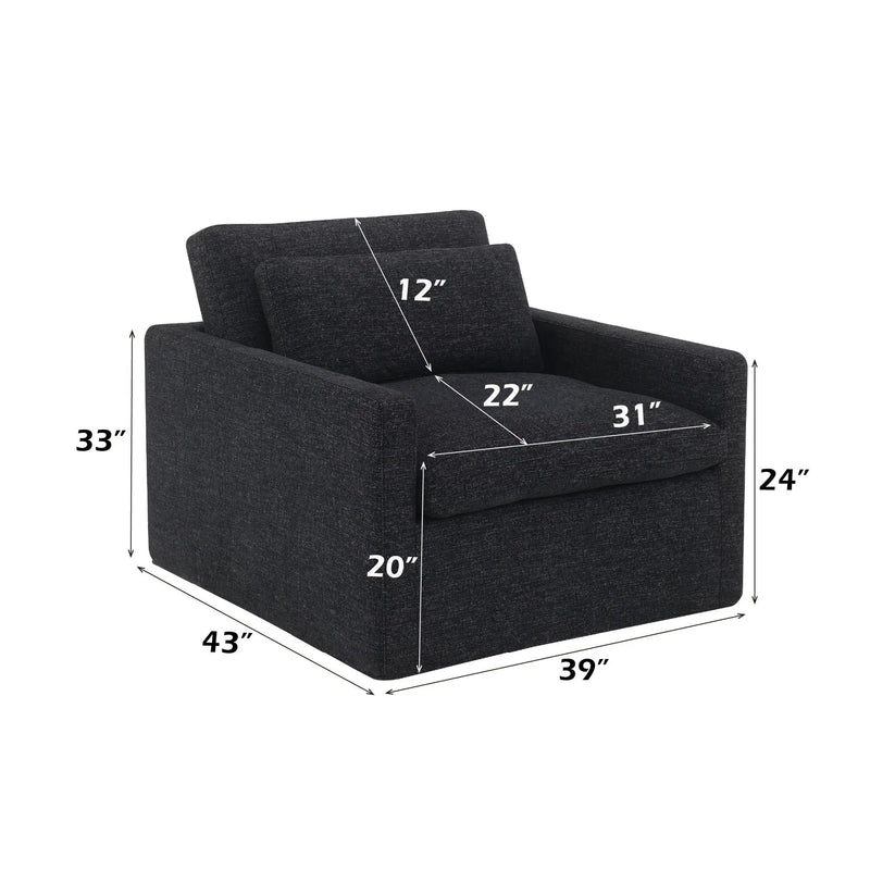Naveen - Swivel Chair With 1 Toss Pillow by Unique Piece Furniture