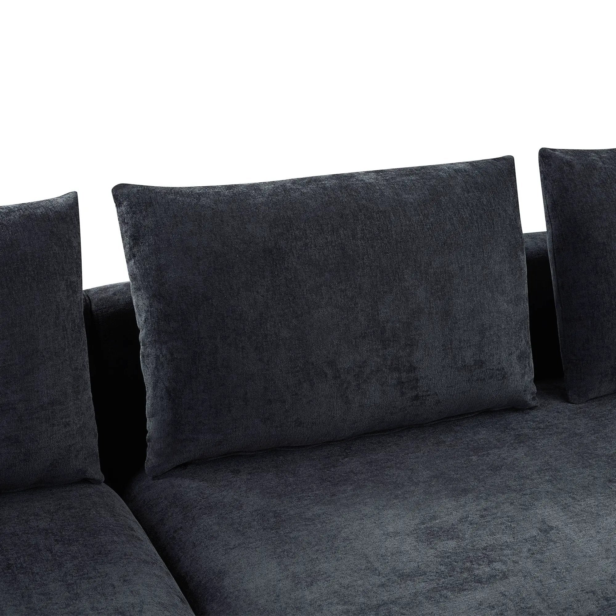 Modern L Shaped Sectional Sofa With Upholstery And Wooden Storage